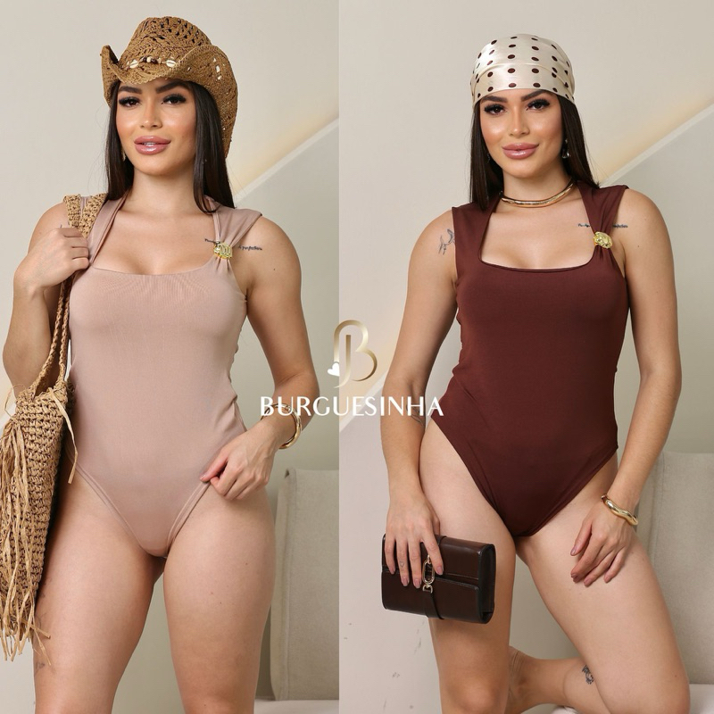 kit2 Body Feminino Elegante Regata com Fivela Estiloso Suplex Tendencia Moda Gringa em Oferta na Shopee
