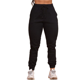 Calças Jogger Jeans Feminina Com Elástico Super Confortável Estilosa