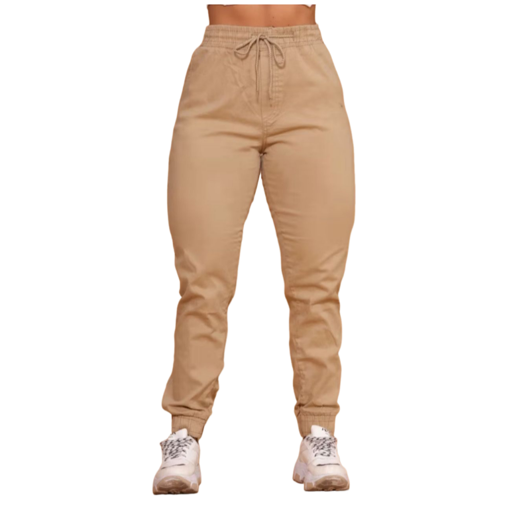 Calças Jogger Jeans Feminina Com Elástico Super Confortável Estilosa