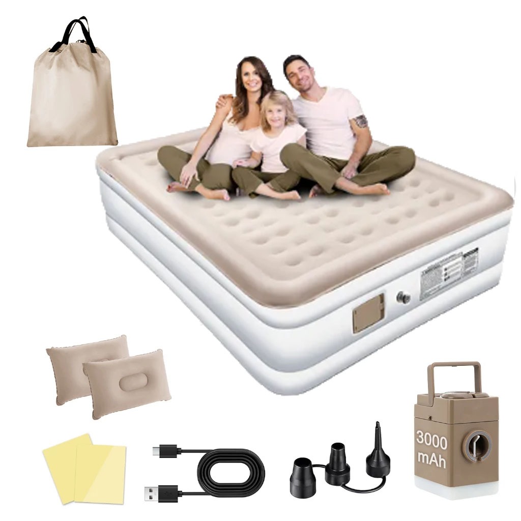 Colchão Inflável Queen Casal 203*152*46cm Com C/Bomba Bivolt Usb Cama De Campanha