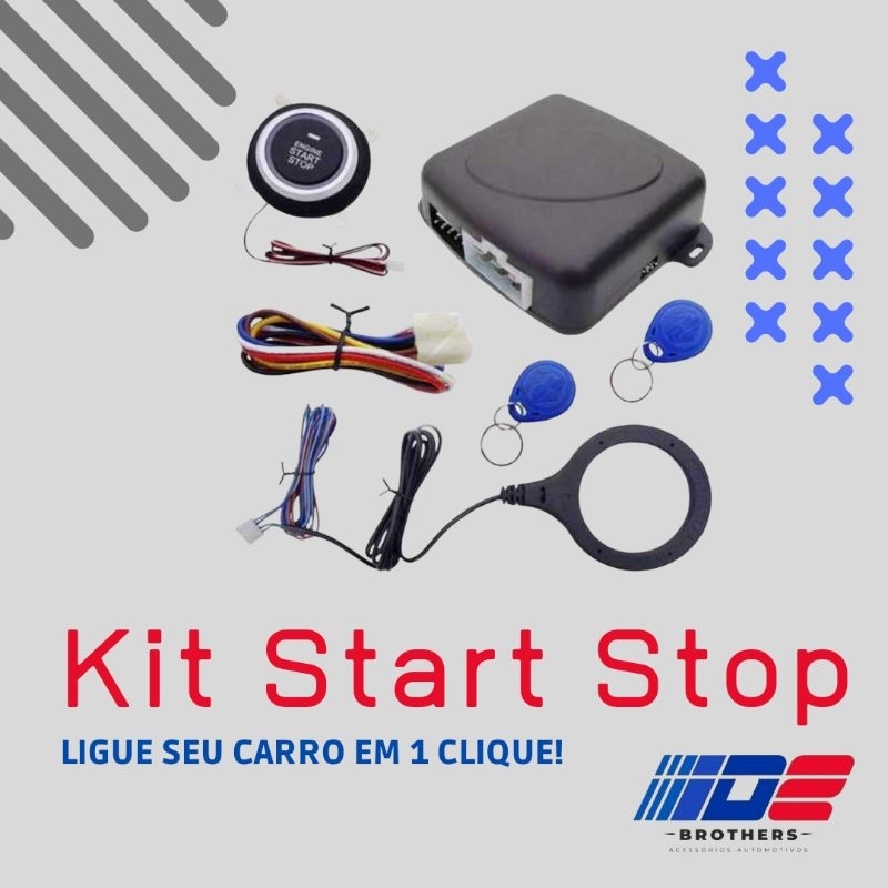 Start Stop Ignição Botão Ligar Carro em Toque Chaveiro Presença Automotivo Moderno