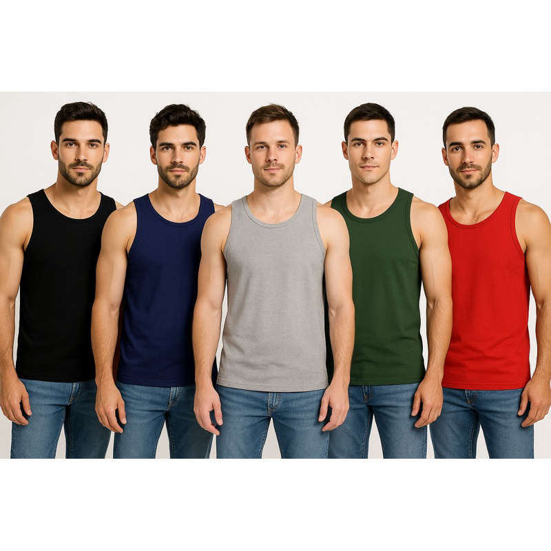 Kit com 3 Camisetas Regatas Masculinas Básicas 100% Algodão Machão