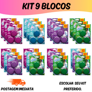 KIT 9 BLOCO TRIPLO PARA CAIXA ACOPLADA NOVO FRESCOR PROMOÇÃO LIMPEZA PROFUNDA em Oferta na Shopee