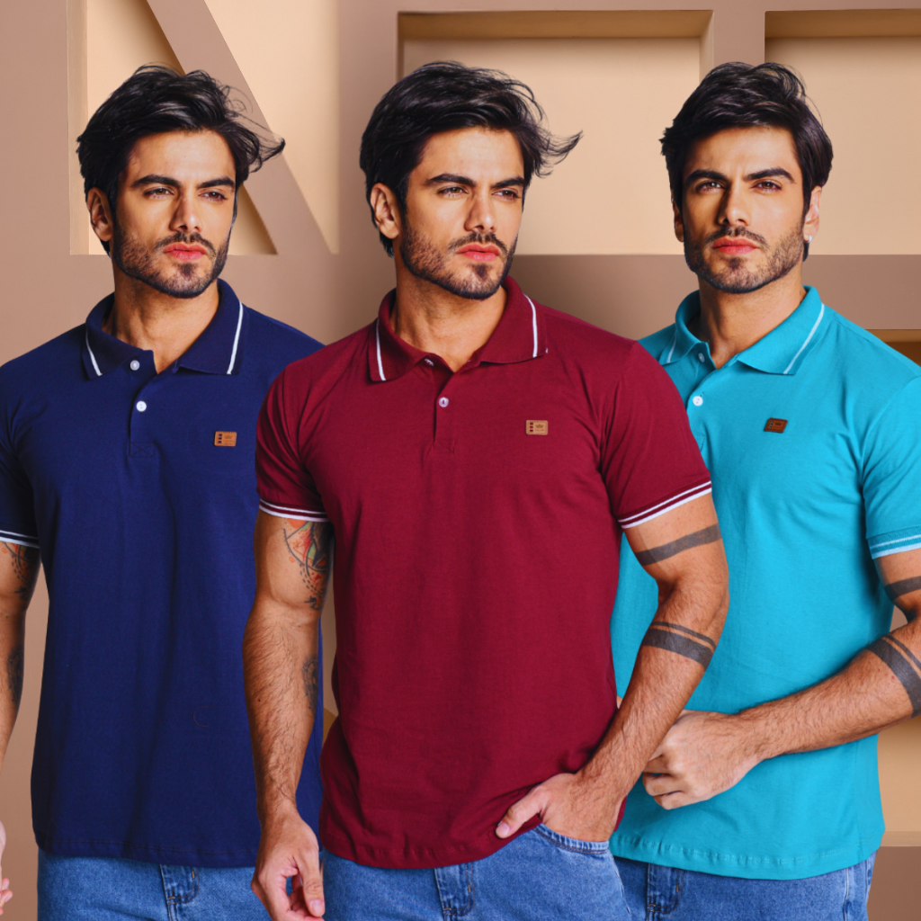 Kit 3 Camisas Polo Masculina 100% Algodão Premium Conforto, Estilo e Durabilidade Original em Oferta na Shopee