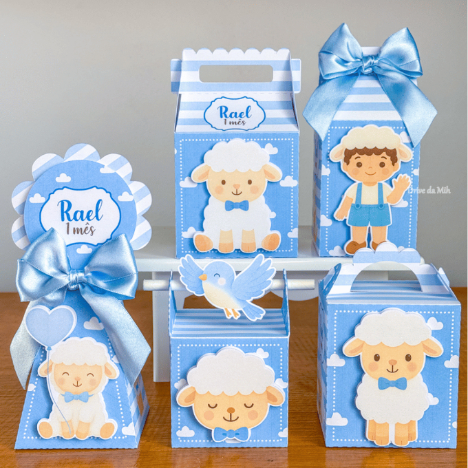 Caixinhas Personalizadas  Carneirinho , kit PEGUE E MONTE festa menino ovelhinha  ,  lembrancinhas, personalizados.