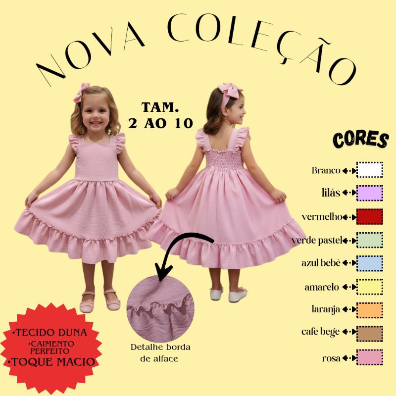 vestido infantil babado princesa - frufru premium