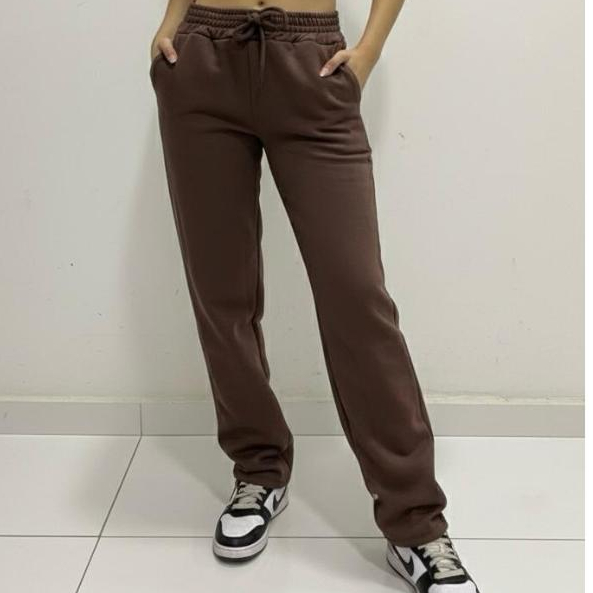 Calça Moletom Básica Sem Punho: Estilo Casual | Elástico na Cintura — imagem 2 de 2
