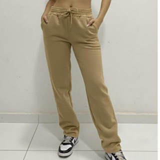 Calça Moletom Básica Sem Punho: Estilo Casual | Elástico na Cintura em Oferta na Shopee