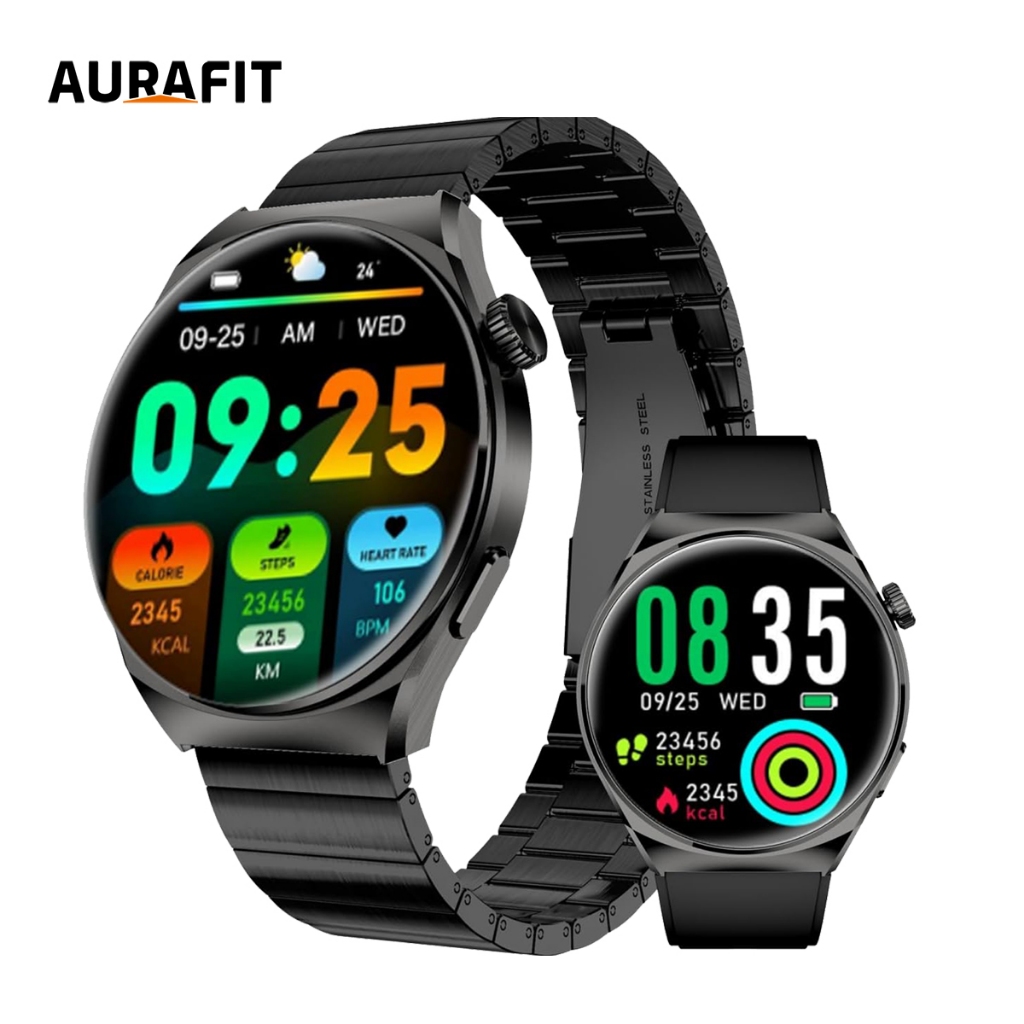 AURAFIT NEXA 2: 1.43" AMOLED, 150+ Sports Modes, Health Monitor,duas cintas de relógio,Android/iOS