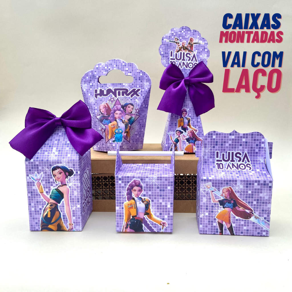 Kit Personalizado Guerreiras do Kpop - CAIXAS MONTADAS - Lembrancinha - Festa Infantil - Aniversário