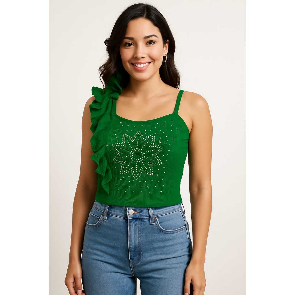 cropped feminino, com bojo, tecido canelado com pedraria cropped com brilho