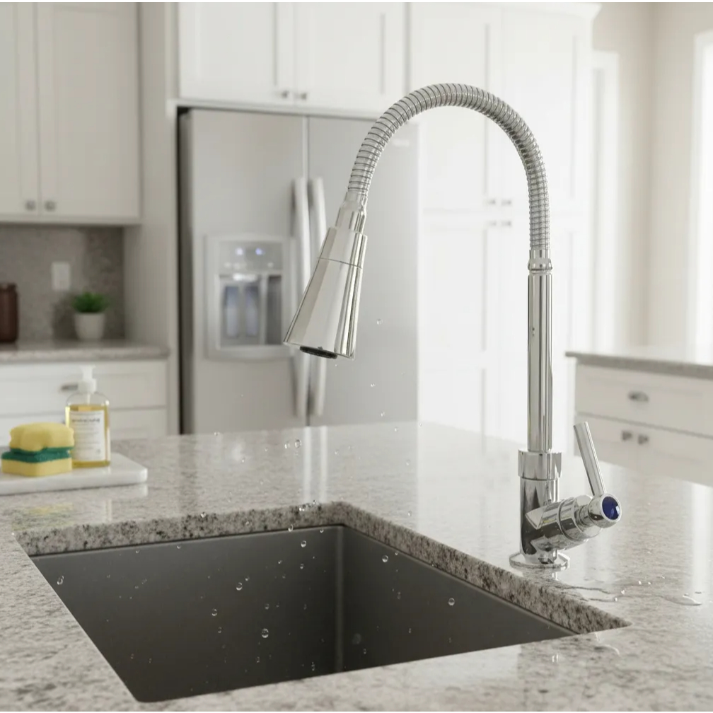 Torneira Gourmet Cozinha Bancada Parede Para Pia Água Fria flexível Jato Duplo Aço inox ABS em Oferta na Shopee