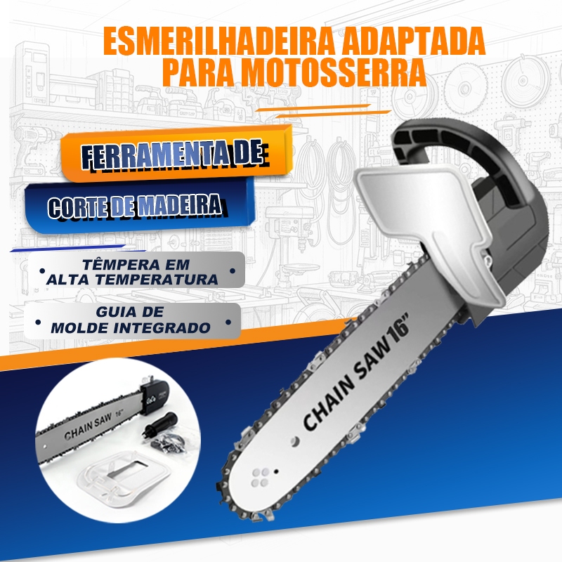 Adaptador Motosserra Para Esmerilhadeira - 12 e 16 pol. em Oferta na Shopee