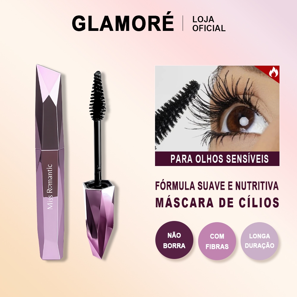 Máscara Para Cílios Miss Romantic – Volume e Alongamento – À Prova d’Água – Preto Intenso em Oferta na Shopee