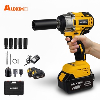 Chave de Impacto Profissional 48V Bivolt com 2 Baterias Recarregáveis - AUXOM Chave Sem Fio em Oferta na Shopee
