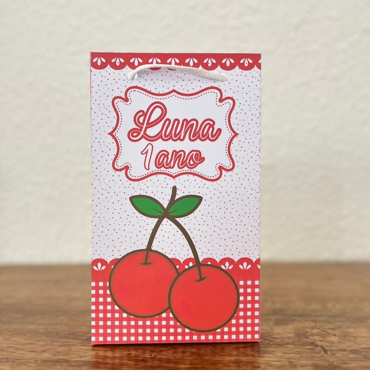 Sacolinha Surpresa Personalizada Cerejinha Lembrancinha - PEGUE E MONTE-Aniversário Infantil Mimos