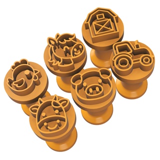 Kit Carimbos Brigadeiros Docinhos Molde Festa Confeitaria - FAZENDINHA Fazenda Cavalinho Trator  Pintinho - 6pçs em Oferta na Shopee