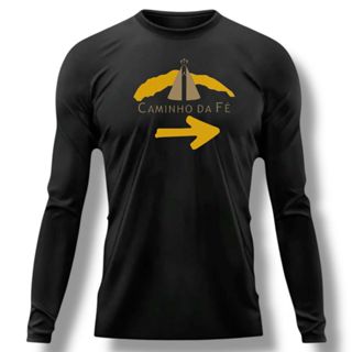 Camisa com proteção uv térmica caminho da fé Aparecida católica em Oferta na Shopee