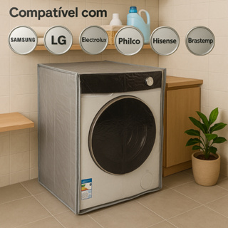 Capa Lavadora Frontal Lava E Seca Maquina de Lavar 9kg 10kg 11kg 13kg 14kg 17kg 18kg em Oferta na Shopee