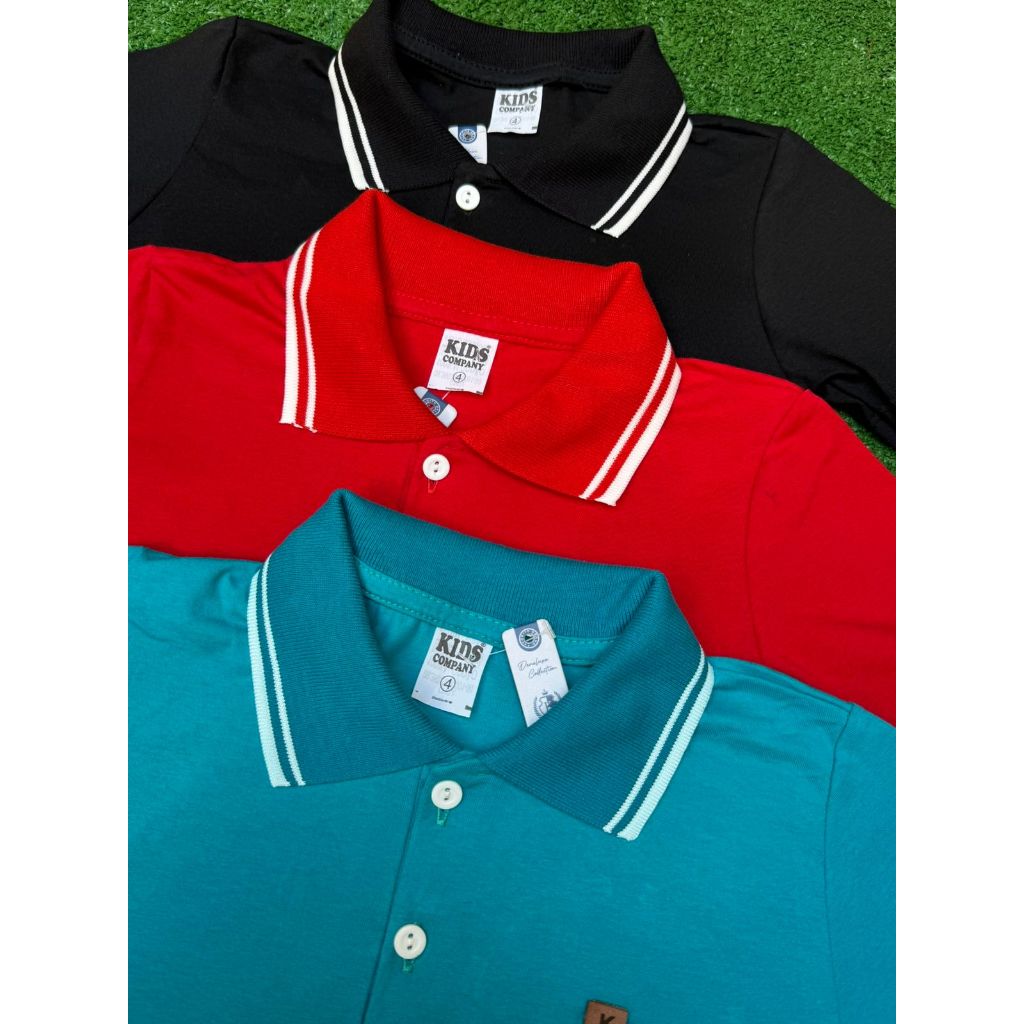 Kit 3 Camiseta Gola Polo Infantil Para Criança 100% Algodão Camisa Basica Para Menino 1 a 14 Anos