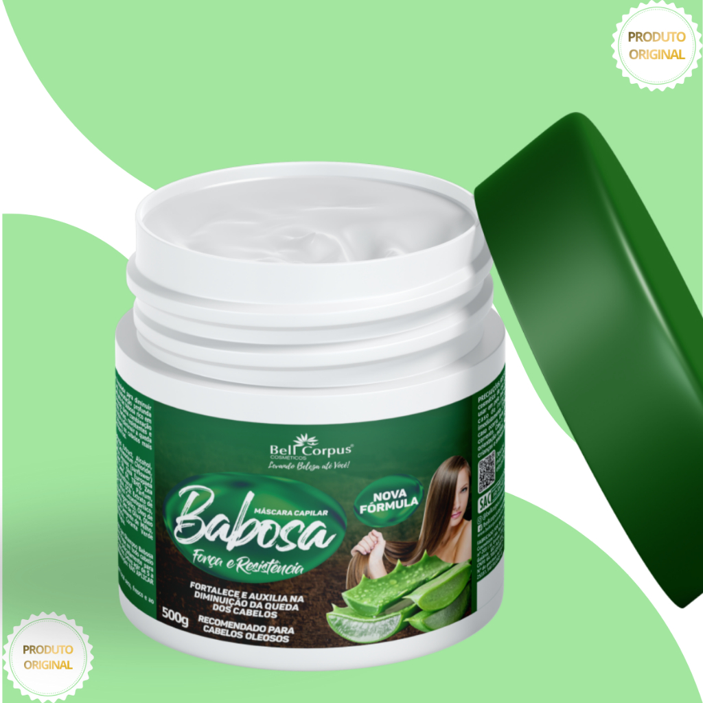 Máscara Hidratação Tratamento Capilar Babosa 500g Hidratação Profunda Natural - BellCorpus