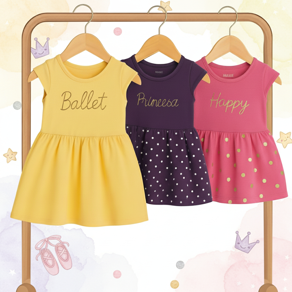 Kit 2 Vestidos Infantis Bebê Menina Leves e Lindos para o Verão Praia P M G GG