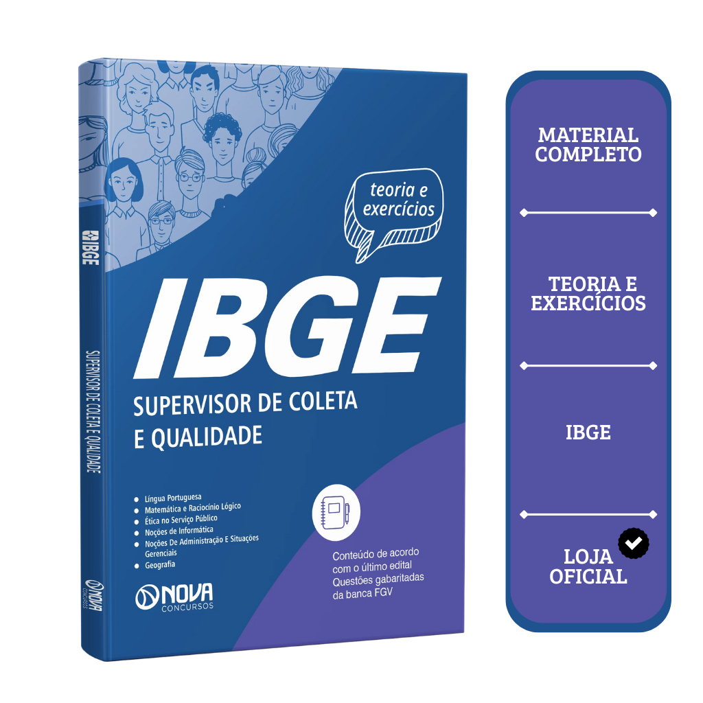 Imagem Apostila IBGE 2025 - Supervisor de Coleta e Qualidade (SCQ)
