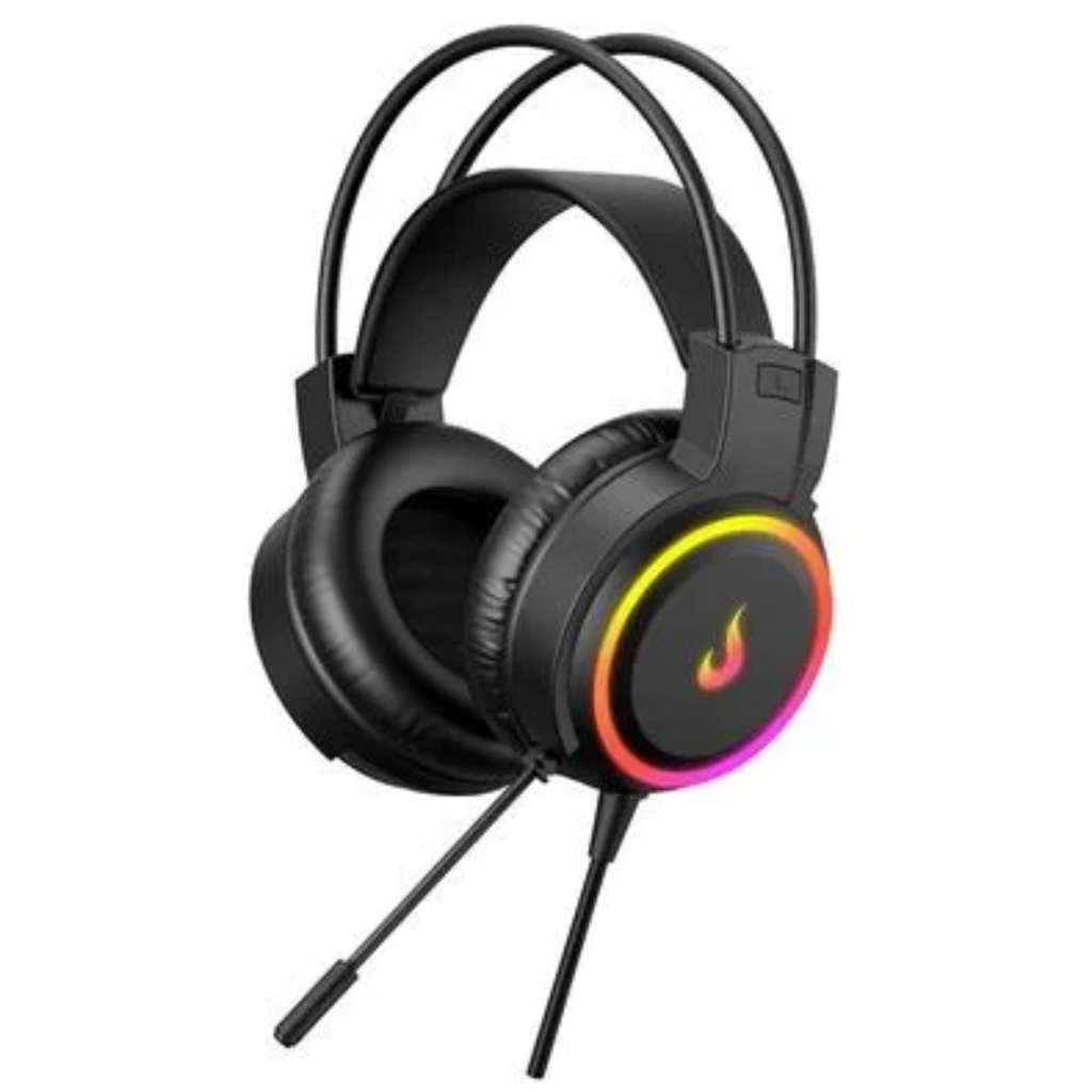Fone Headset Gamer LED RGB Z2 Black Rise Mode P2 Duplo + USB com Microfone Flexível