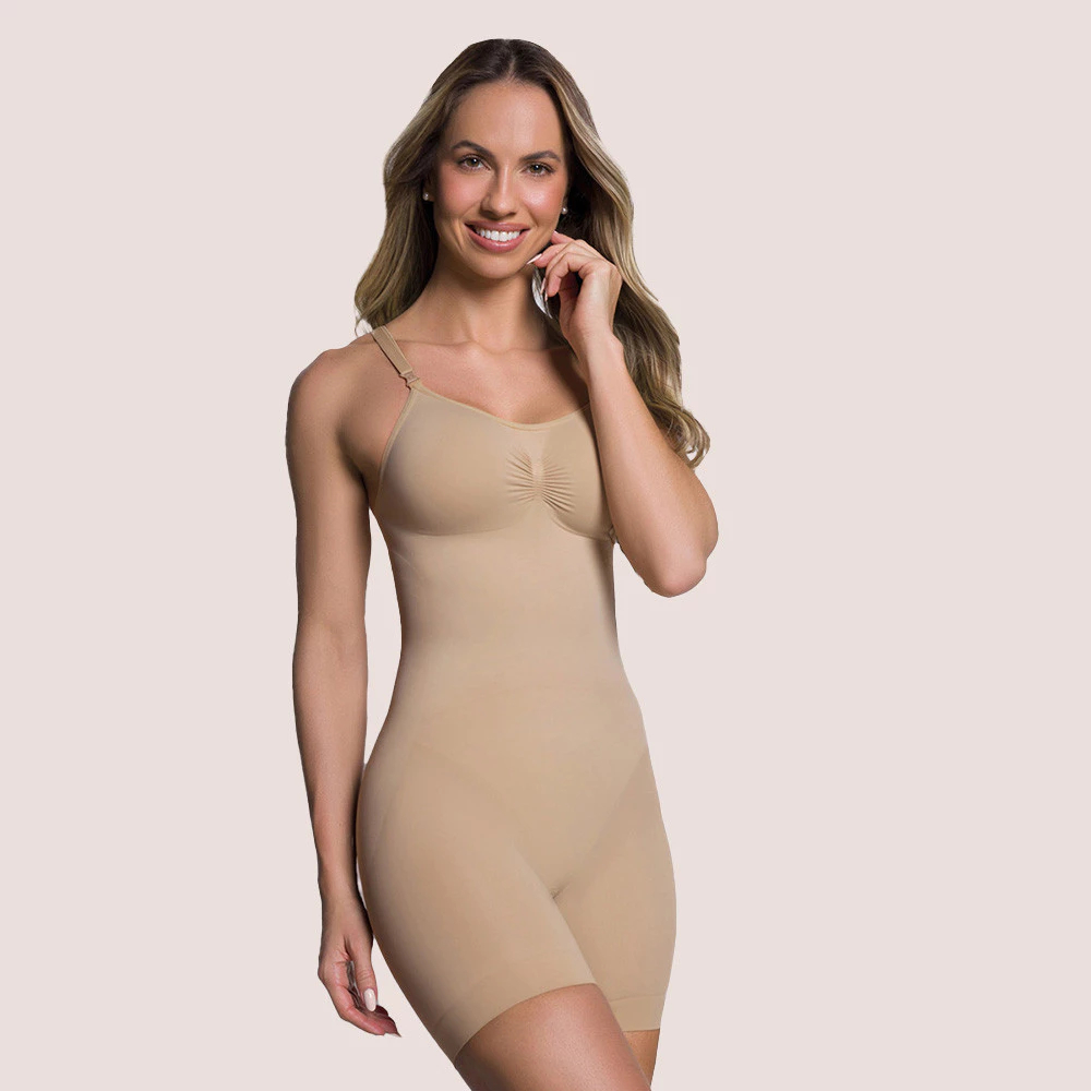 Body Redutor Cinta S/ Costura Short Selene Alta Compressão