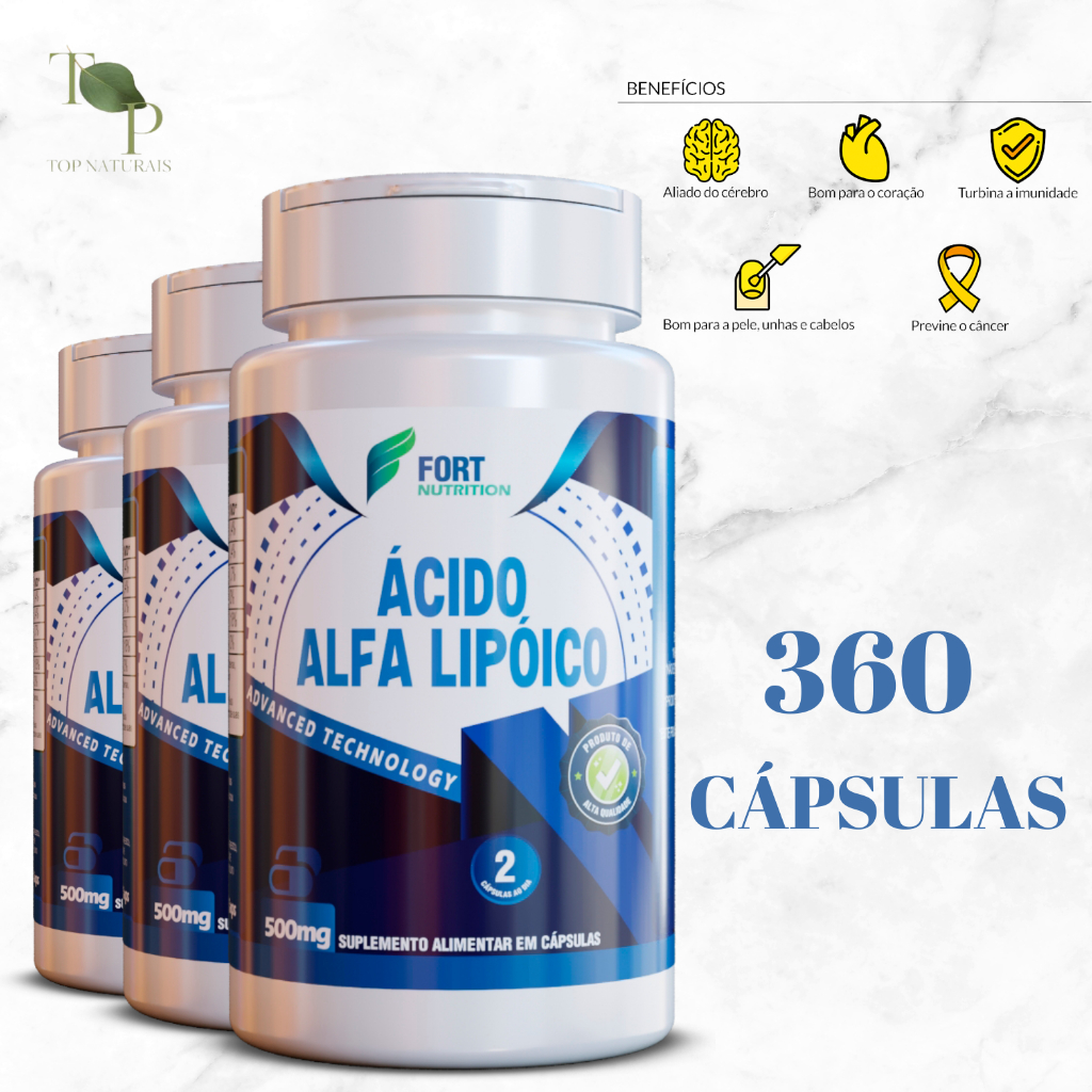 Ácido Alfa Lipóico – 120 Cápsulas | Suplemento Antioxidante para Bem-Estar Metabólico em Oferta na Shopee