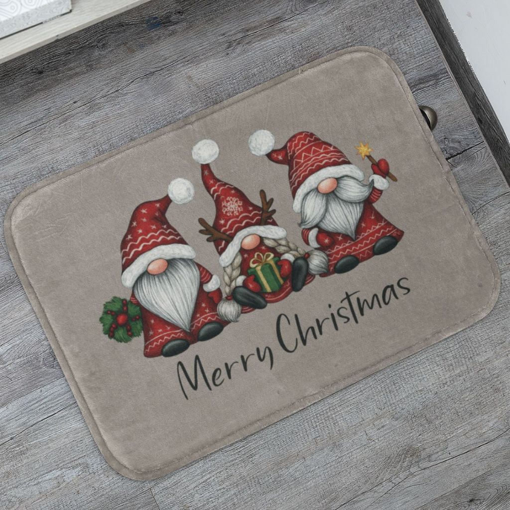 Tapete Porta de Entrada Feliz Natal Merry Christmas Personalizado 55x35 Antiderrapante