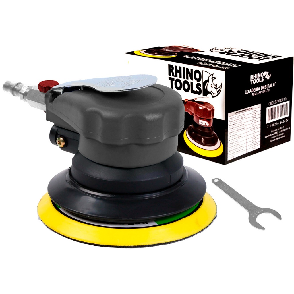 Lixadeira Pneumática Rokit Orbital 6 Pol 150mm Roquite Hookit P/ Automotiva Marcenaria Rhino Tools em Oferta na Shopee