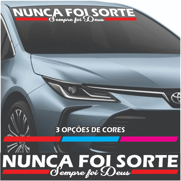 Adesivo Para Carro Nunca foi Sorte Sempre foi Deus em Oferta na Shopee