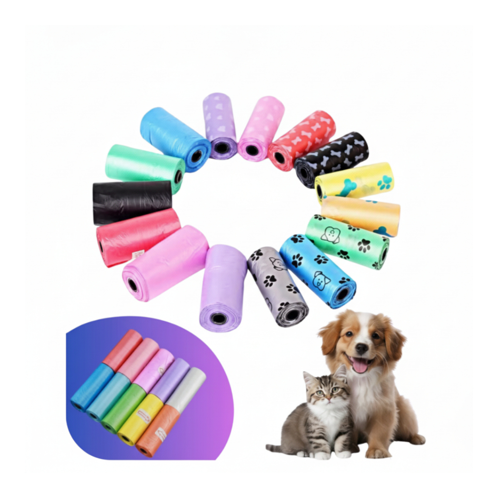 Kit 10 Rolinhos (150 Sacos) Cata-Caca Pet Reforçados | Sacos Higiênicos para Cães e Gatos