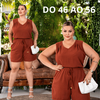 CONJUNTO ALFAIATARIA PLUS SIZE VERSATIL SHORT E BLUSA em Oferta na Shopee
