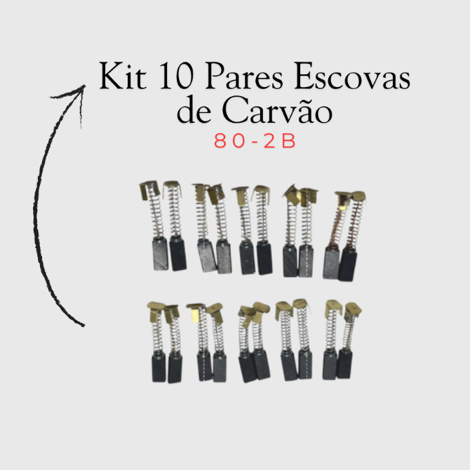 Escova Carvao 80 2B Centrifuga Laboratorio Kit 10 Pares Alta Durabilidade Reposicao Equipamento