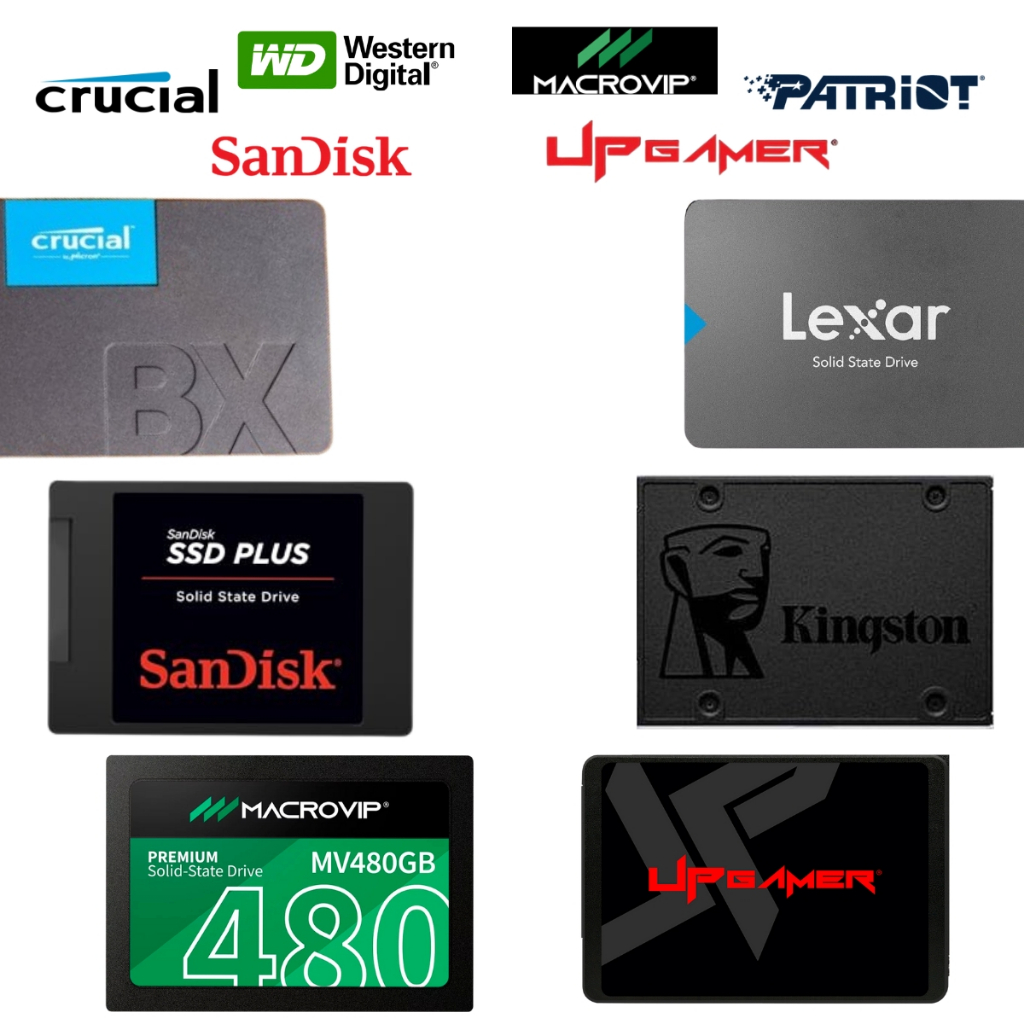 Hd Ssd 128Gb 240Gb 256Gb 480Gb 500Gb 960Gb - Crucial Macrovip Sandisk Kingston Patriot Upgamer Lexar
