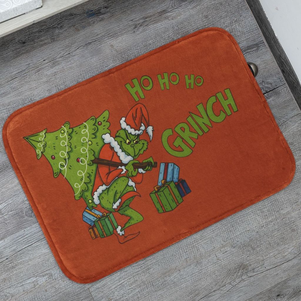 Tapete Porta de Entrada Grinch Feliz Natal Merry Christmas 55x35 Antiderrapante