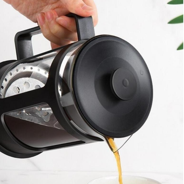 Prensa Francesa Cafeteira 600ml Vidro Cremeira Café, chá, espuma de leite, uma cafeteira multiuso, grande capacidade