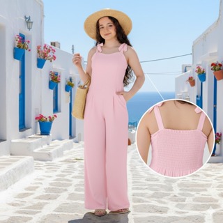 Macacão Juvenil e Infantil Feminino | Alça de Amarrar | Pantalona | Tecido Premium Tamanhos 12 14 16 em Oferta na Shopee