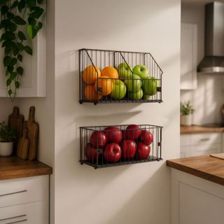 Fruteira de Parede Aramado Cozinha Cesto Frutas Kit 1P e 1G em Oferta na Shopee