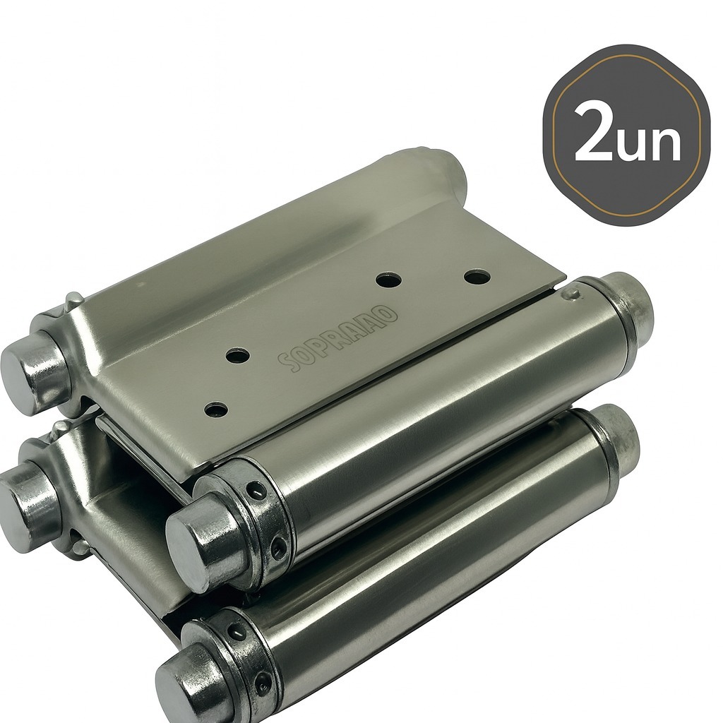 Kit 2 Dobradiças Vai Vem Bang Bang 3 Polegadas Inox Soprano