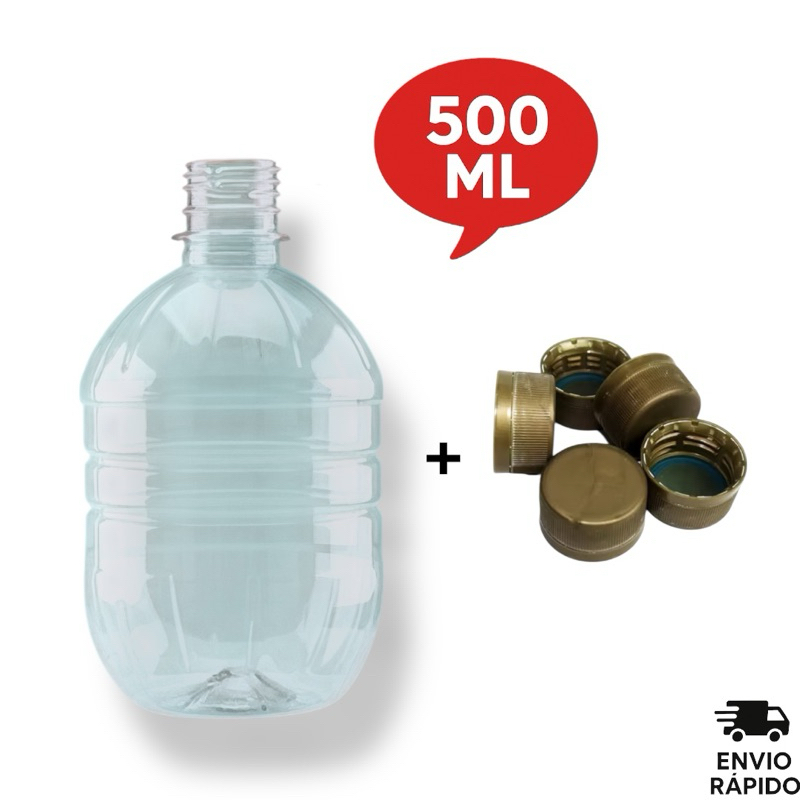 10 Frascos PET 500ml Cachaça • Garrafa Plástica • Tampa Rosca com Lacre