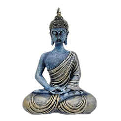 Estatua de Buda Indiano Sentado Decoração Budista de Resina