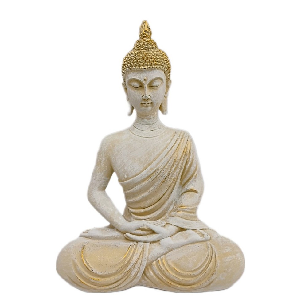 Estatua de Buda Indiano Sentado Decoração Budista de Resina — imagem 2 de 2