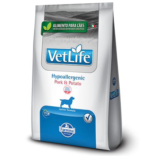 Ração Vet Life Hypoallergenic Pork E Potato Para Cães 10,1kg