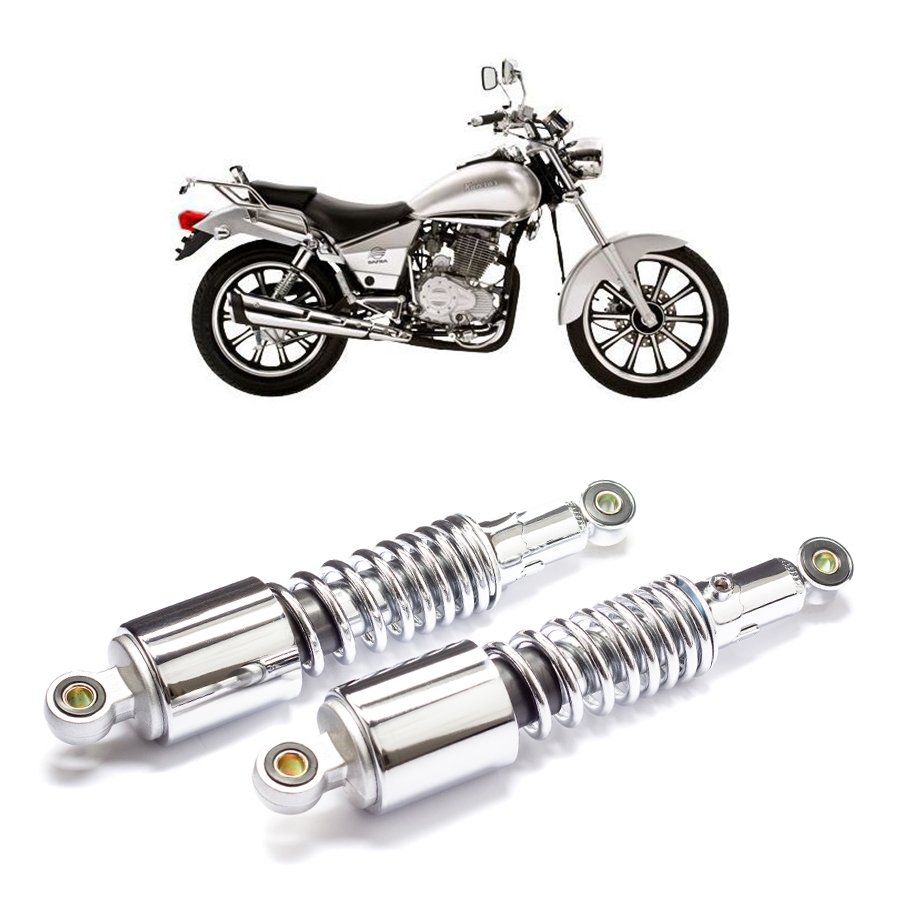 Par Amortecedor Traseiro Cromado Moto Dafra Kansas 150 2008 a 2015