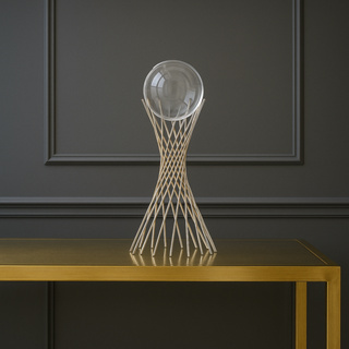 Decoração Globo de Vidro com Base de Ferro Dourada 14x14x22cm em Oferta na Shopee