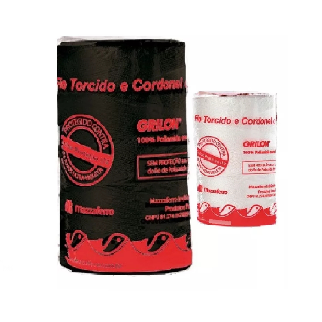 Fio Torcido Grilon Encala Cor Branco ou Preto Fio Seda 200 Gramas Diversas Medidas