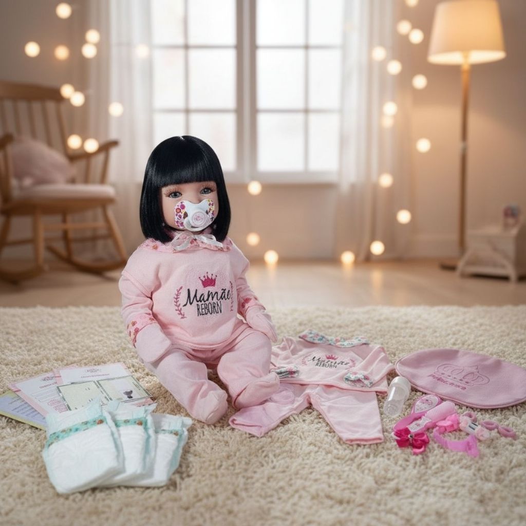 Boneca Bebê Reborn Realista Menina Silicone 48cm + Enxoval | Bolsa | Roupa e Acessórios Mamãe Reborn em Oferta na Shopee